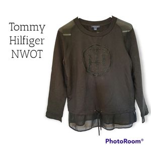 Tommy Hilfiger crop logo sweatshirt women's Size small